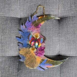 Rainbow Profile Moon Resin Wall Hanging